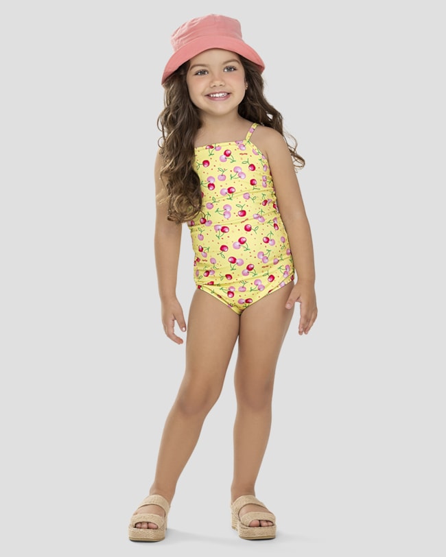 Maiô Infantil Estampado com Alças Finas UV 50+ Kely Kety Verde-6f3b50c3-af8d-470b-9597-7ff5ce7db246