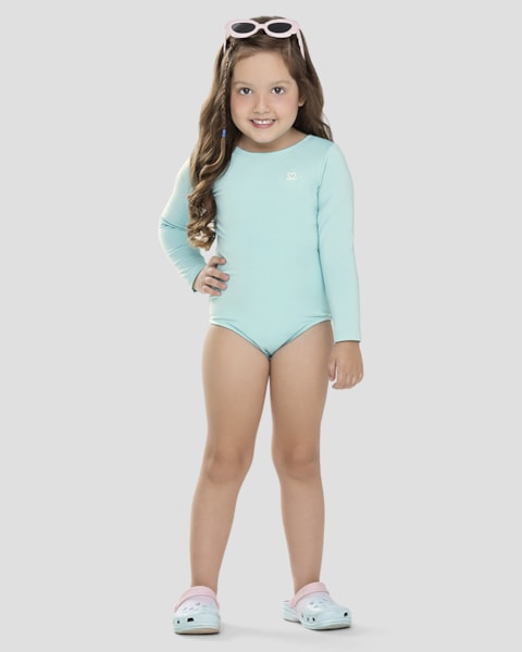 Maiô Infantil Manga Longa com Proteção UV 50+  Kely Kety Azul