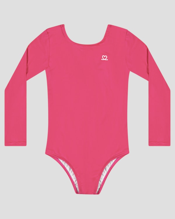 Maiô Infantil Manga Longa com Proteção UV 50+  Kely Kety Rosa