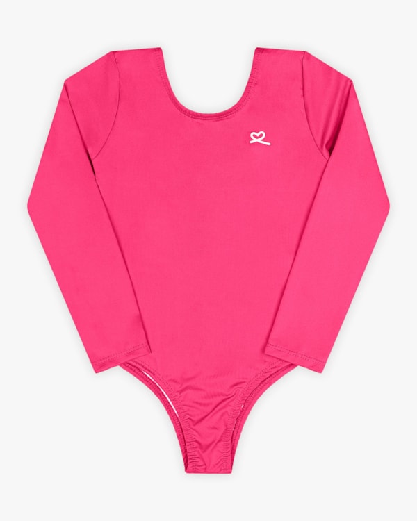 Maiô Infantil Manga Longa com Proteção UV - Kely Kety - Rosa