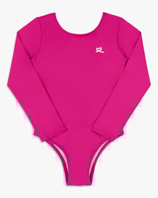 Maiô Infantil Manga Longa com Proteção UV - Kely Kety - Rosa Barbie