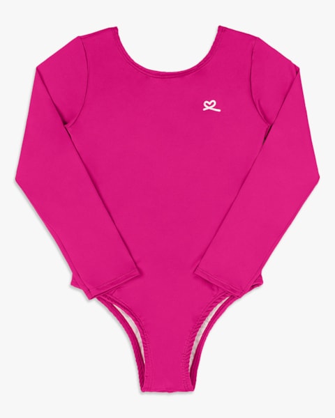 Maiô Infantil Manga Longa com Proteção UV - Kely Kety - Rosa Barbie