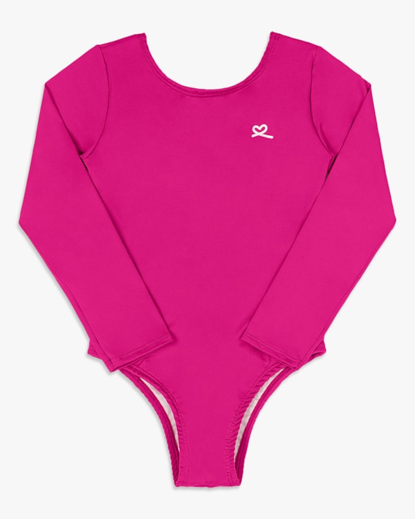 Maiô Infantil Manga Longa com Proteção UV - Kely Kety - Rosa Barbie
