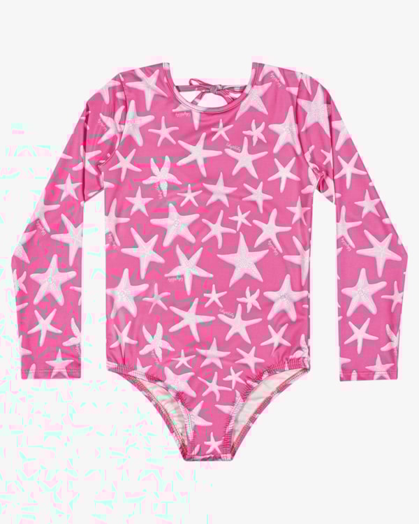 Maiô Infantil Manga Longa Estampado UV 50+ - Kely Kety - Rosa