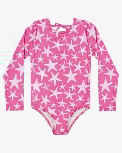 Maiô Infantil Manga Longa Estampado UV 50+ - Kely Kety - Rosa
