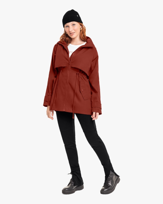 Parka Feminina com Capuz Cereja Rosa Ferrugem-832526a2-a822-4167-8078-a38ab7d4cd78