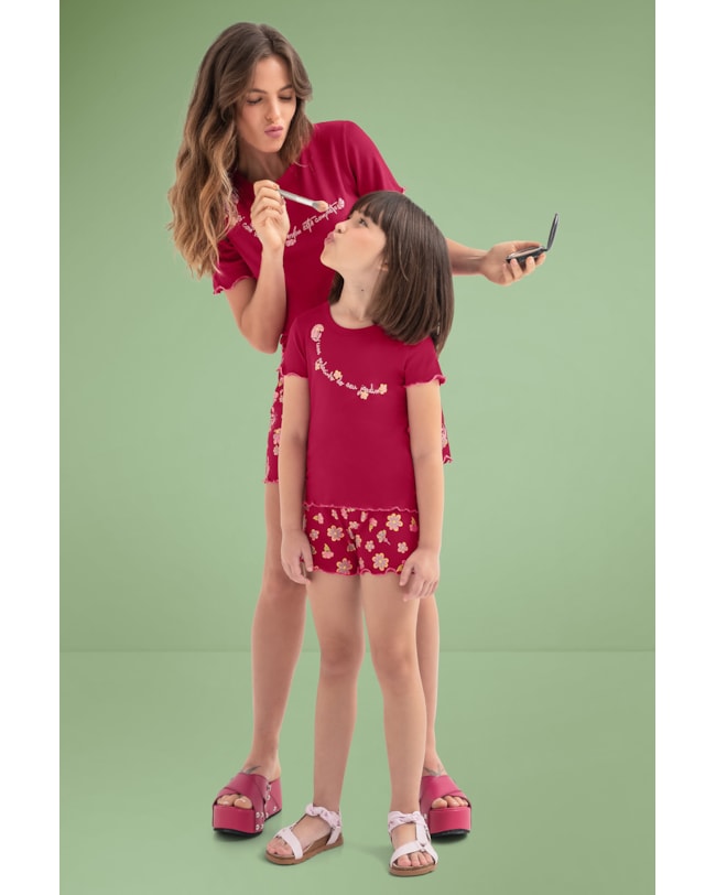 Pijama Feminino Cereja Rosa Mãe e Filha-ad4d5373-9bfa-48bd-8a31-ff93594cfea8