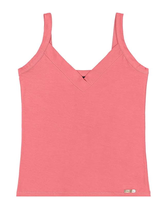 Regata Básica Canelada Cereja Rosa-48060f5f-ee39-435c-9335-a150968510a3