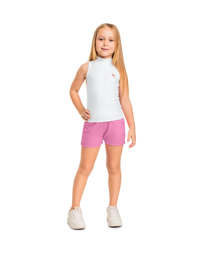 Regata Básica Canelada Infantil com Gola Alta - Kely Kety - Branco-34a06fcc-a4f7-46c4-920a-65546281c51a