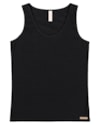 Regata Básica Feminina em Cotton - Cereja Rosa - Preto-6bc53946-e503-4718-a8e5-4531396bc3e3