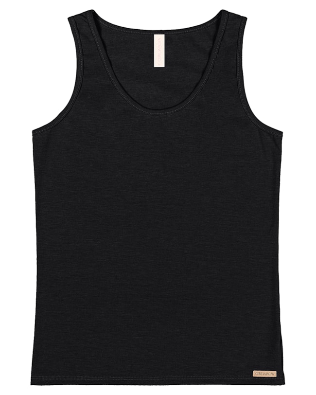 Regata Básica Feminina em Cotton - Cereja Rosa - Preto-c66a27b3-22a3-4c7d-87c8-eb62c6b8e2ea