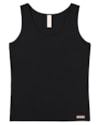 Regata Básica Feminina em Ribana Canelada - Cereja Rosa - Preto-25cdd207-1dc5-4bde-97ce-78223e114a6e
