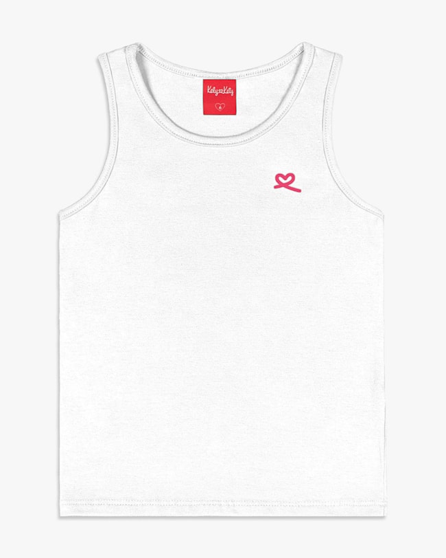Regata Básica Feminina Infantil em Cotton - Kely Kety - Branco-8bac7b2f-33e4-4f88-a01a-5912520af894