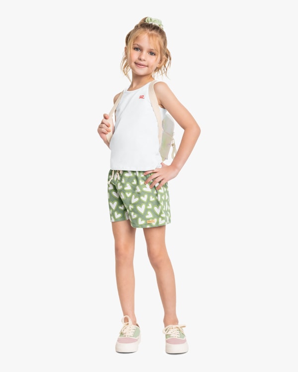 Regata Básica Feminina Infantil em Cotton - Kely Kety - Branco