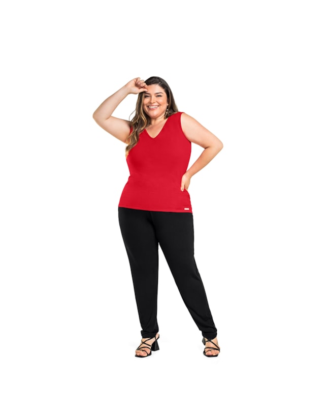 Regata Básica Feminina Plus Size Cereja Rosa-128e66b7-f7b7-48be-a517-9980644352c9