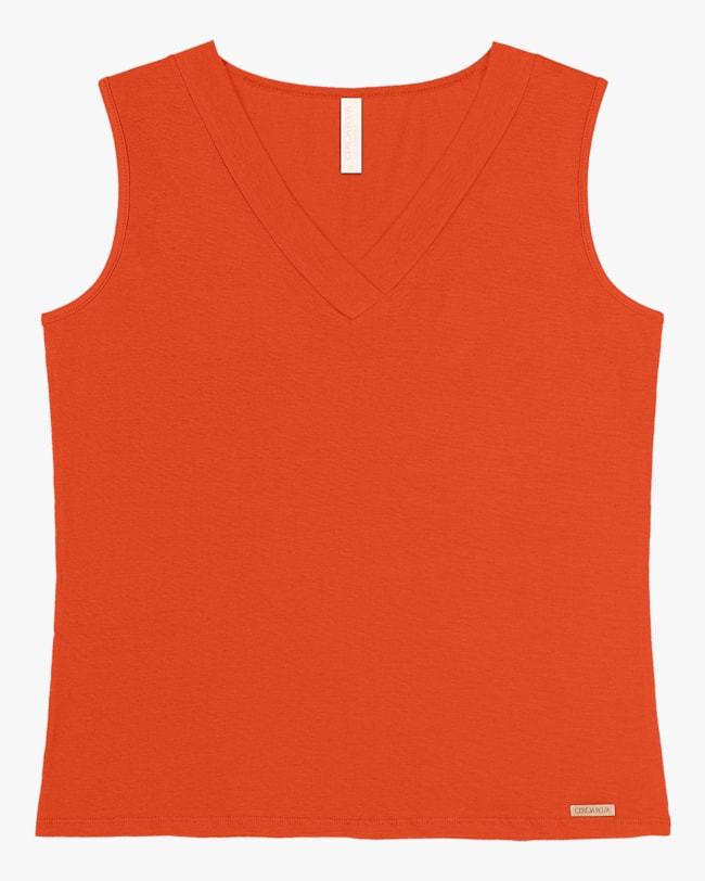 Regata Básica Feminina Plus Size em Cotton Cereja Rosa-0428f4cd-c665-4fec-b84c-b4a24f373a3c