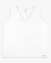 Regata Básica Feminina Plus Size em Viscose - Cereja Rosa - Branco-14d01001-6341-4966-81ba-138375bc38fc