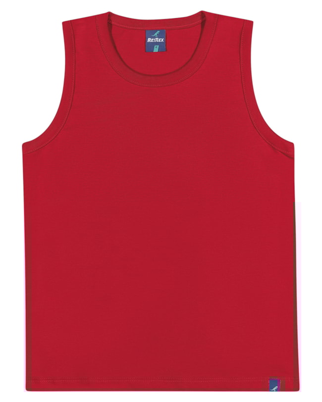 Regata Básica Infantil Masculino em Meia Malha - ReiRex - Tomato-d49847dd-e00a-4d44-b484-4c1a03d6ba5e