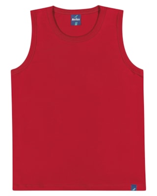 Regata Básica Infantil Masculino em Meia Malha - ReiRex - Tomato