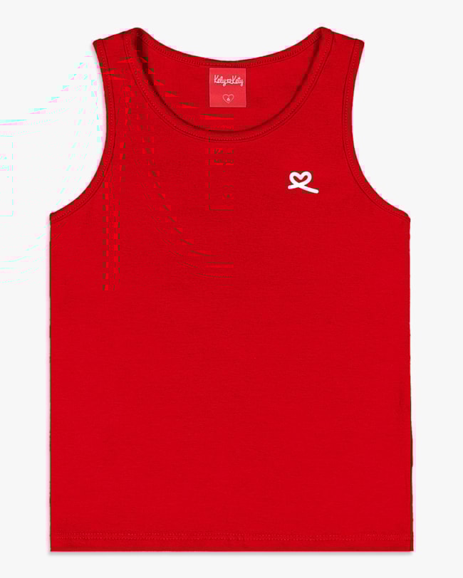 Regata Básica Infantil Menina em Cotton- Kely Kety -Tomato-ffab2d82-aa47-442d-a692-dbd6b1a43b57
