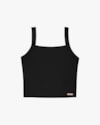 Regata Cropped Feminina em Viscose Canelada - Cereja Rosa - Preto-fab92cec-e21a-48db-bcdc-0f39ad3426e9