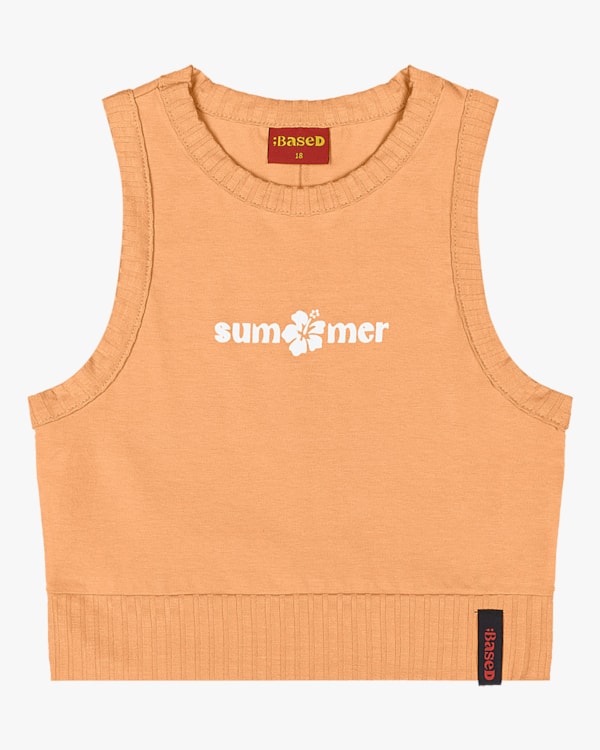 Regata Cropped Juvenil em Cotton BaseD