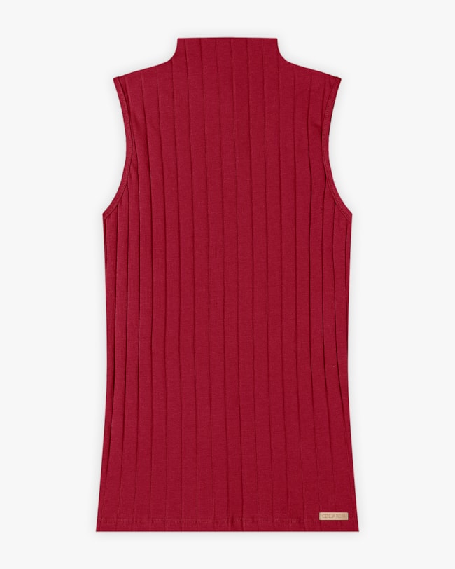 Regata Feminina Canelada com Gola Alta - Cereja Rosa - Cherry Red-190cf339-e460-4a29-bbcd-dea8ef6b952b