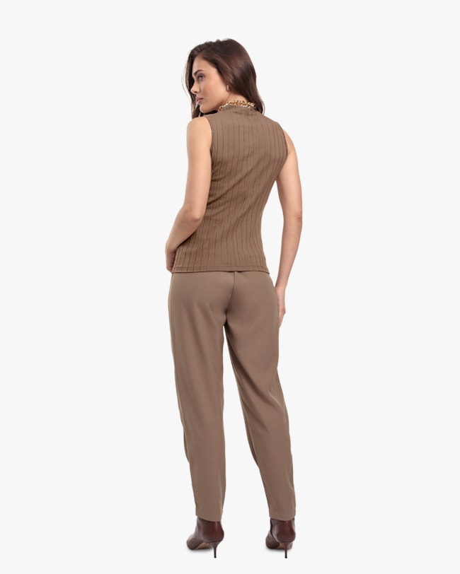 Regata Feminina Canelada com Gola Alta - Cereja Rosa - Macchiato-f7708c3c-c214-4f08-bfde-8577ca419b76
