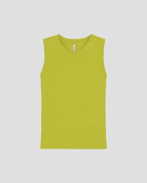 Regata Feminina Cereja Rosa em Viscose Trabalhada Verde