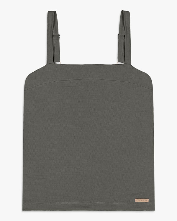 Regata Feminina com Alça Ajustável em Viscose - Cereja Rosa - Dark Gray-G