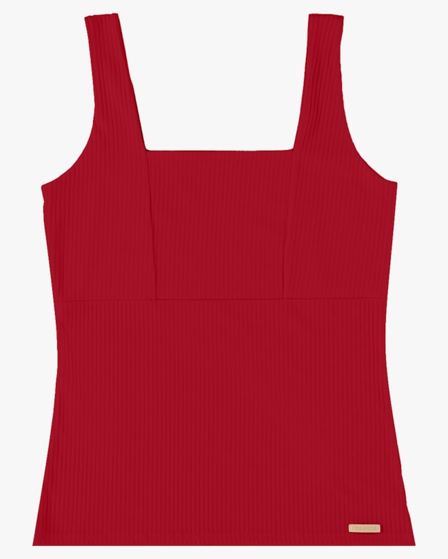 Regata Feminina com Decote Quadrado - Cereja Rosa - Tomato-cb042808-fbad-453d-99ff-c1febd42a95d