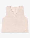 Regata Feminina com Decote V em Viscose Linho - Cereja Rosa - Areia-M-b8f17fbd-b957-4f3b-9d92-c0de0eca30ec