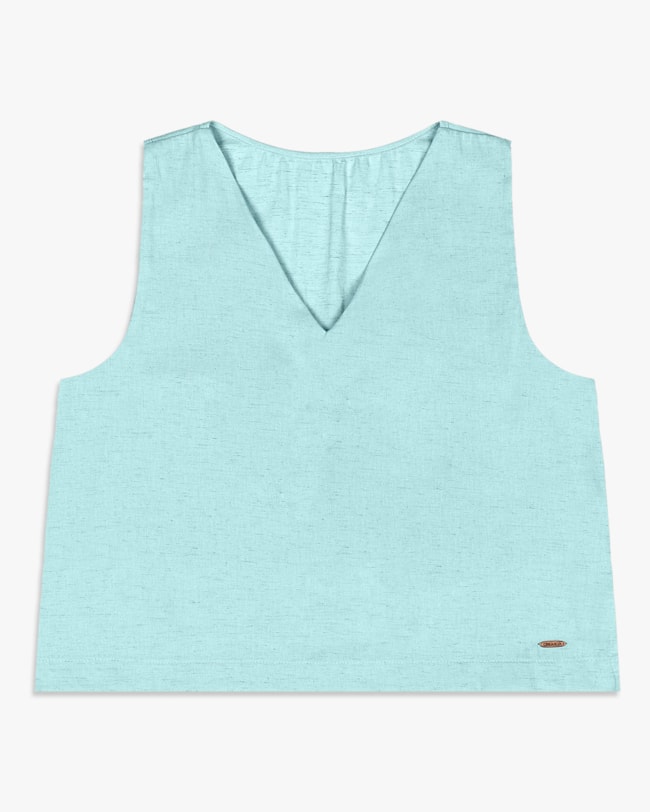 Regata Feminina com Decote V em Viscose Linho - Cereja Rosa - Soft-854dd8c5-ce37-4d4e-b2fd-e78174a18591