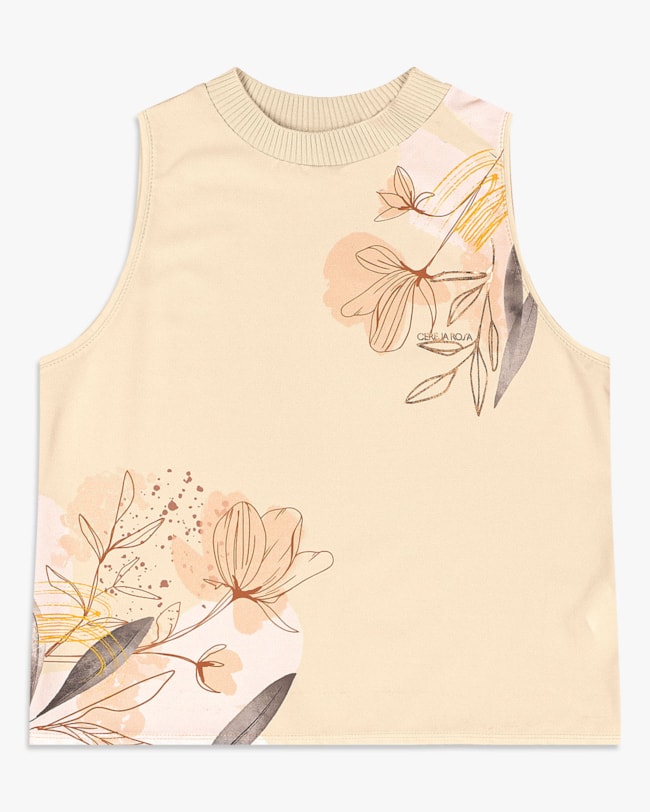 Regata Feminina com Retilínea - Cereja Rosa - Tapioca-fa722801-537b-423b-822f-93c1d548b625