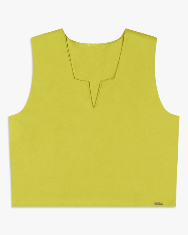 Regata Feminina Cropped com Decote L - Cereja Rosa - Limonade