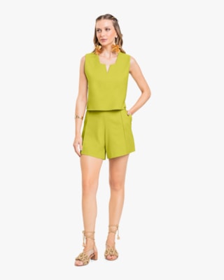 Regata Feminina Cropped com Decote L - Cereja Rosa - Limonade-G