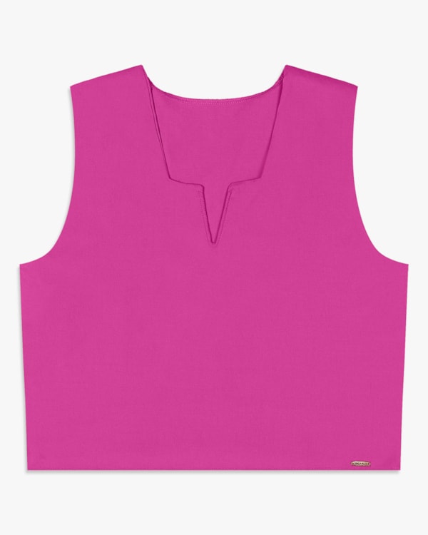 Regata Feminina Cropped com Decote V - Cereja Rosa - Violet