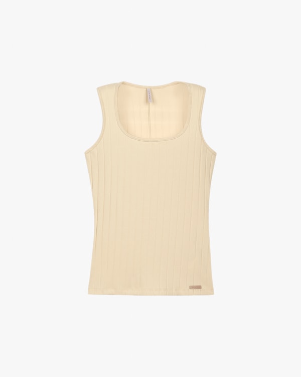 Regata Feminina em Cotton Canelado - Cereja Rosa - Tapioca