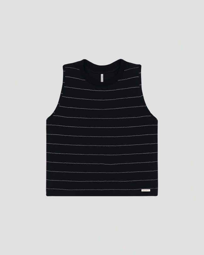 Regata Feminina em Viscose Listrada Cereja Rosa Preto-c08b59c3-4b10-42c5-88e9-777b66dc4f2c