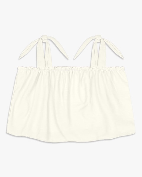 Regata Feminina Juvenil com Amarração na Alça - BaseD - Natural