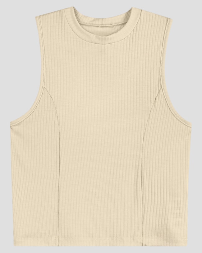 Regata Feminina Juvenil em Ribana Canelada BaseD Bege-fbdaccee-8d4f-4e37-aff8-506d7bb33c1a