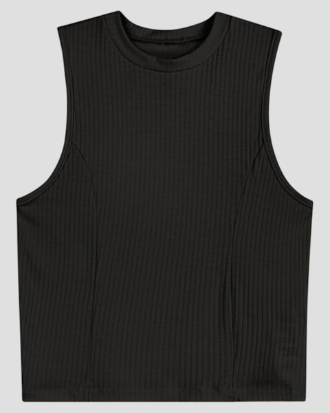 Regata Feminina Juvenil em Ribana Canelada BaseD Preto