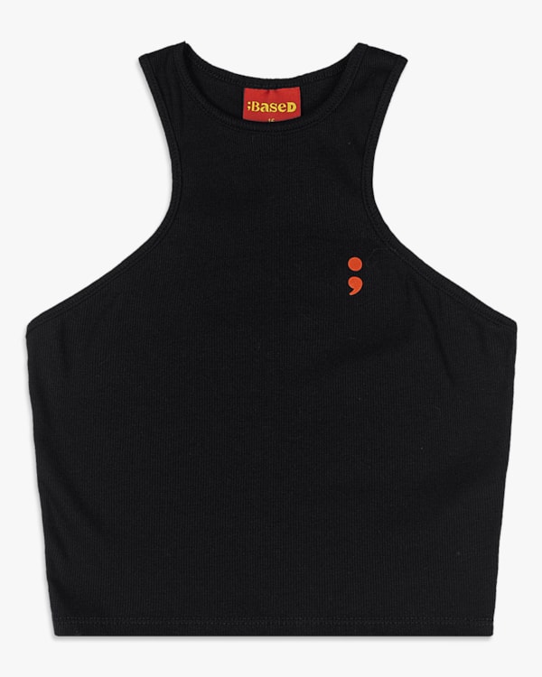 Regata Feminina Juvenil Halter Neck Canelada - BaseD - Preto