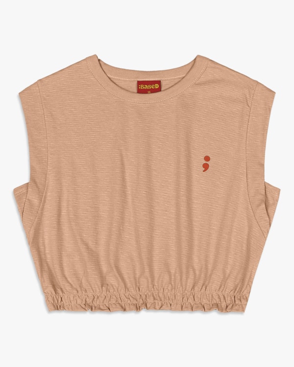 Regata Feminina Juvenil Muscle Tee em Meia Malha - BaseD - Toffee