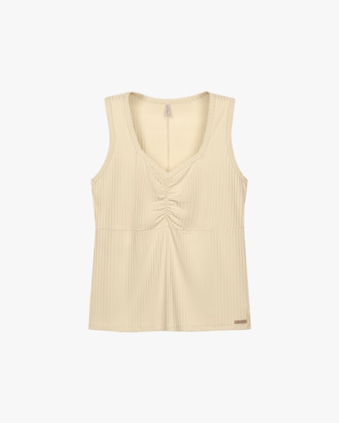 Regata Feminina Plus Size com Decote Franzido - Cereja Rosa - Tapioca