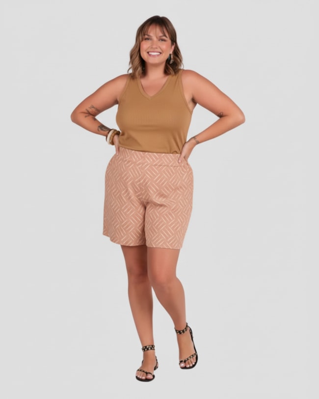 Regata Feminina Plus Size com Decote V Cereja Rosa Marrom-5a15e23e-7860-489a-96e0-fe43b9953b50