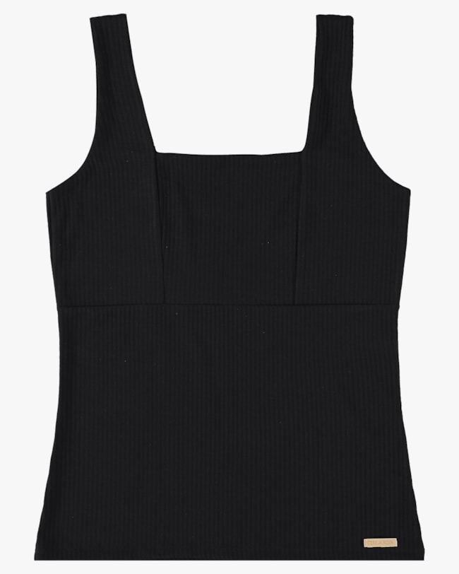 Regata Feminina Plus Size em Canelado - Cereja Rosa - Preto  P-a9ea39ed-d645-40ee-9444-bce482ac3af8