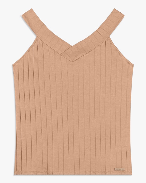 Regata Feminina Plus Size em Cotton Canelado - Cereja Rosa - Toffee