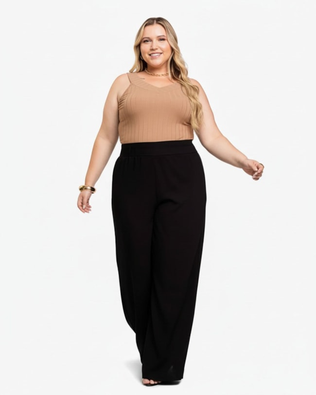 Regata Feminina Plus Size em Cotton Canelado - Cereja Rosa - Toffee-710a31a7-bc1e-4f75-b2cd-c6b567c689cf