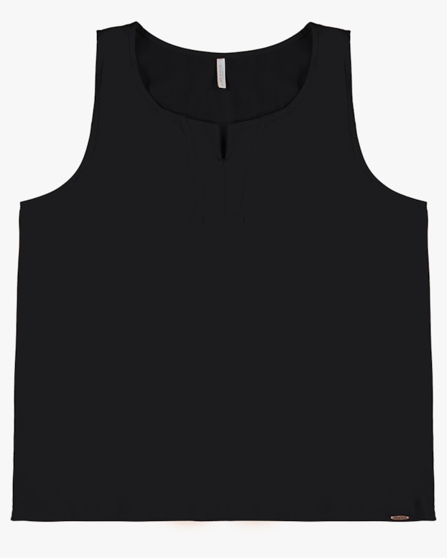 Regata Feminina Plus Size em Viscose - Cereja Rosa - Preto-c689e8a9-411f-43c8-9777-27f705ccbea8